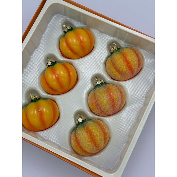 18 VTG Autumn Heirlooms Glass Pumpkin Ornaments in Box *PLEASE READ Discription* - Picture 7 of 11